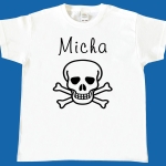Kinder T-Shirt - Totenkopf mit Wunschname
