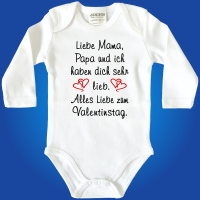 Baby-Body zum Valentinstag für Mama, Papa oder Neutral