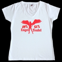 Fun Damen T-Shirt - 49% Engel und 51% Teufel