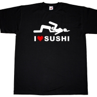 Fun Herren T-Shirt - I Love Sushi